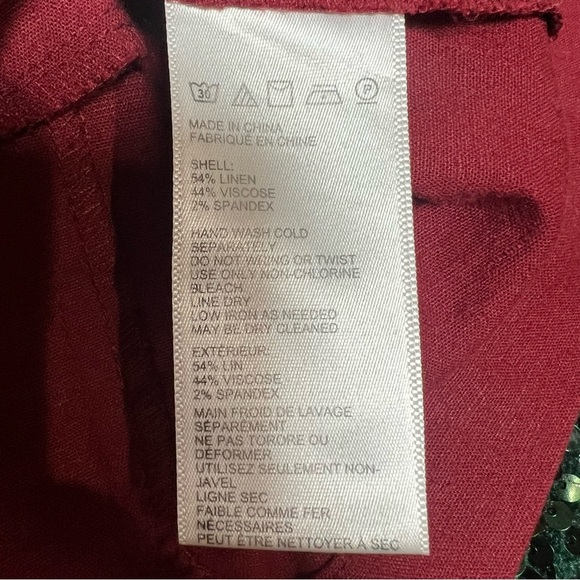 Urban Outfitters Women Angelique Belted Sleeveless Linen Mini Dress Red Size 2 - Picture 6 of 10